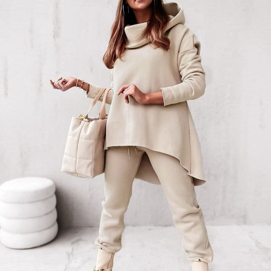 Solid Color Casual Sweater Set