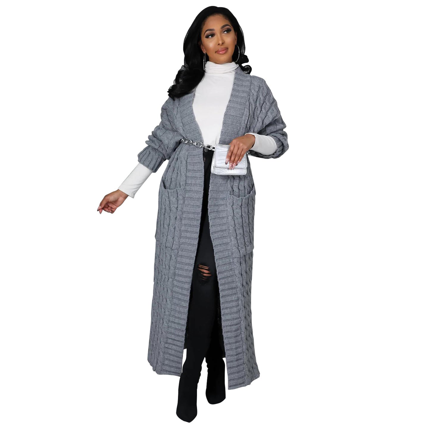 Casual Long Sleeve Sweater Coat