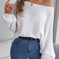 Autumn Winter Casual Loose Solid Color Batwing Sleeve Pullover Sweater Women Clothing