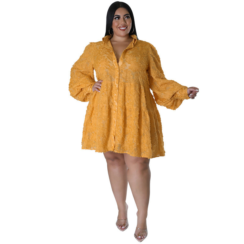 Small Chrysanthemum Long Sleeve Dress