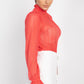 Ruffle Mock Neck Lace Top