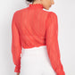Ruffle Mock Neck Lace Top