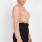 Ruffle Mock Neck Lace Top