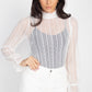 Ruffle Mock Neck Lace Top