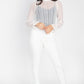 Ruffle Mock Neck Lace Top