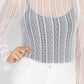 Ruffle Mock Neck Lace Top