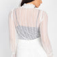Ruffle Mock Neck Lace Top