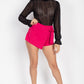Ruffle Mock Neck Lace Top