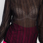 Ruffle Mock Neck Lace Top