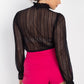 Ruffle Mock Neck Lace Top