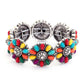 Floral Stone Design Elastic Bracelet