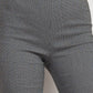 Skinny Button Tab Plaid Pants