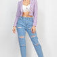Rolled Hem Ripped Denim Jeans