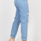Rolled Hem Ripped Denim Jeans