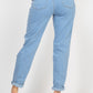 Rolled Hem Ripped Denim Jeans