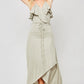 A Knit Top With Deep V Neckline And Yoke Design