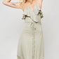 A Knit Top With Deep V Neckline And Yoke Design