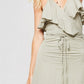 A Knit Top With Deep V Neckline And Yoke Design