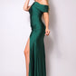 One Shoulder Draped Side Slit Maxi Dress
