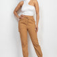 Solid High-rise Pocketed Jogger Pants