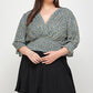 Plus Size, Ditsy Floral Print Blouse Top