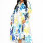 Printed Tierd Shirt Dress With Puff Sleeves