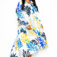 Printed Tierd Shirt Dress With Puff Sleeves