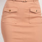 Belted Pocket Solid Mini Skirt