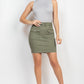 Belted Pocket Solid Mini Skirt