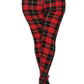 Plus Size Plaid & Checkered Print, Full Length Leggings In A Fitted Style