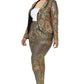 Plus Disco Metallic Sequins 2 Piece Jacket Set