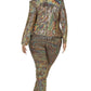Plus Disco Metallic Sequins 2 Piece Jacket Set