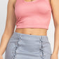 Mock Keyhole-front Crop Top