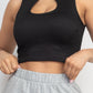 Mock Keyhole-front Crop Top