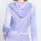 Long Sleeve Velour Hoodie Zip Up Jacket
