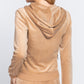 Long Sleeve Velour Hoodie Zip Up Jacket