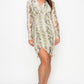 Shirring Animal Print Dress