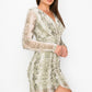 Shirring Animal Print Dress