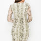 Shirring Animal Print Dress