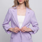 Woven Solid 3/4 Sleeve Blazer