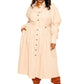 Puff Sleeve Trench Jacket Dress