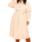 Puff Sleeve Trench Jacket Dress