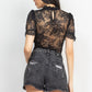 Floral Lace Corset Keyhole Bodysuit