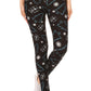 Yoga Style Banded Lined Tree Printed Knit Legging With High Waist