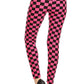 Checkered Printed High Waisted Leggings In A Fitted Style, With An Elastic Waistband