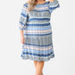 Plus Combo Printed Textured Ruffle Flare Hem Mini Dress