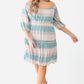 Plus Combo Printed Textured Ruffle Flare Hem Mini Dress