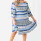 Plus Combo Printed Textured Ruffle Flare Hem Mini Dress