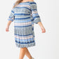 Plus Combo Printed Textured Ruffle Flare Hem Mini Dress