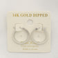 Square Edge 14k Gold Dipped Hoop Earring